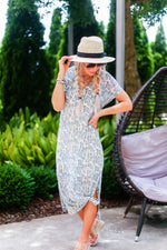 Blue Snakeskin Maxi Dress - Shop Kendry Collection Online Boutique