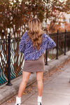 Blue Zebra Faux Fur Pea Coat - Shop Kendry Collection Boutique