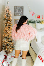 Pink Fringe Knit Cropped Sweater - Shop Kendry Collection Boutique