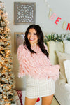 Pink Fringe Knit Cropped Sweater - Shop Kendry Collection Boutique