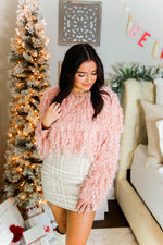 Pink Fringe Knit Cropped Sweater - Shop Kendry Collection Boutique