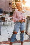 Blush Pink Long Sleeve Button Down Blouse - Shop Kendry Collection Boutique