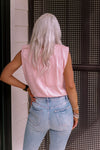 Blush Pink Shoulder Pad Tank Top - Shop Kendry Collection Boutique