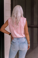 Blush Pink Shoulder Pad Tank Top - Shop Kendry Collection Boutique