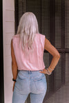 Blush Pink Shoulder Pad Tank Top - Shop Kendry Collection Boutique