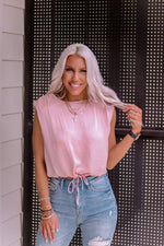 Blush Pink Shoulder Pad Tank Top - Shop Kendry Collection Boutique