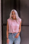 Blush Pink Shoulder Pad Tank Top - Shop Kendry Collection Boutique