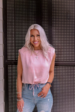 Blush Pink Shoulder Pad Tank Top - Shop Kendry Collection Boutique