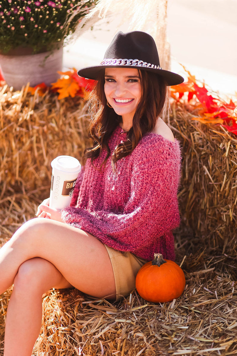 Brick Red Popcorn Sweater - Shop Kendry Collection Boutique