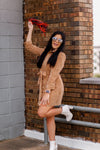 Brown Corduroy Button Down Mini Dress - Kendry Collection Boutique 