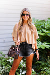 Brown High Low Basic Tee - Shop Kendry Collection Boutique