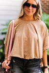 Brown High Low Basic Tee - Shop Kendry Collection Boutique