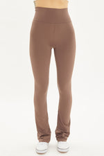 Brown High Waisted Seamless Flare Leggings