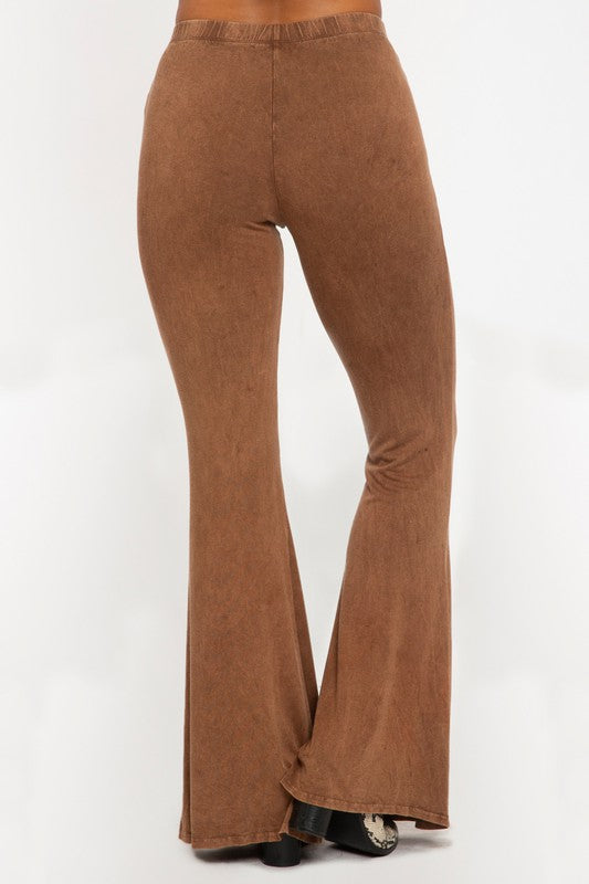 Brown Mineral Wash Flare Yoga Pants - Shop Kendry Collection Boutique
