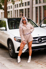 Brown Ribbed Knit Romper - Shop Kendry Collection Boutique