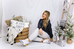 Brushed Knit Balloon Sleeve Cropped Pullover