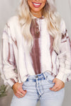 Button Up Ivory Mocha Tie Dye Top