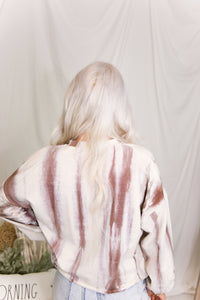 Button Up Ivory Mocha Tie Dye Top - Shop Kendry Collection Boutique