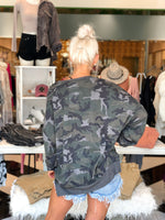 Camouflage Long Sleeve Waffle Top- Shop Kendry Collection Boutique