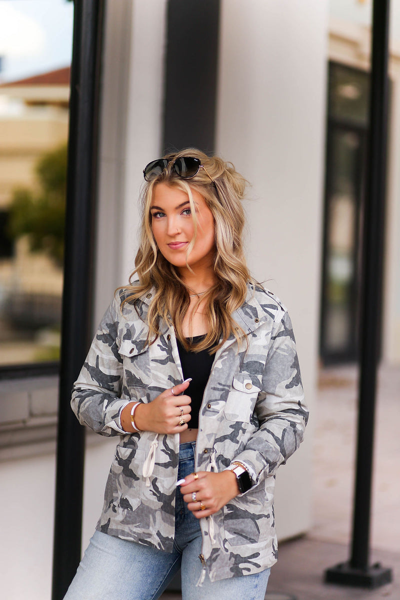 Camouflage Utility Jacket - Shop Kendry Collection Boutique