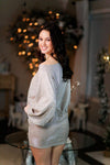 Champagne Glitter Dolman Sleeve Mini Dress - Shop Kendry Collection Boutique 