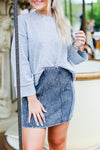 Black Acid Wash Denim Mini Skirt