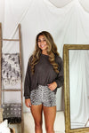 Charcoal Long Sleeve High Low Waffle Top - Shop Kendry Collection Boutique