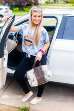 Charcoal Tie Dye Sequin Lips Crop Tee - Kendry Collection Boutique