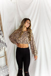 Cheetah Long Sleeve Waffle Crop Top - Shop Kendry Collection Boutique