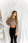 Cheetah Long Sleeve Waffle Crop Top - Shop Kendry Collection Boutique
