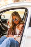 Coco Mix Two Toned Brown Color Block Corduroy Button Down - Shop Kendry Collection Boutique