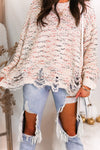 Colorful Popcorn Distressed Hem Sweater - Kendry Collection Boutique