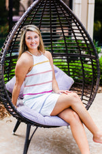 Colorful Striped White Shift Dress - Shop Kendry Collection Boutique