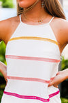 Colorful Striped White Shift Dress - Shop Kendry Collection Boutique