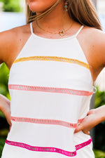 Colorful Striped White Shift Dress - Shop Kendry Collection Boutique