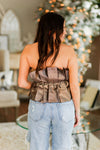 Copper Shimmer Pleated Ruffle Tube Top - Shop Kendry Collection Boutique