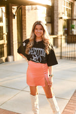 Coral Silky Front Slit Mini Skirt - Shop Kendry Collection Boutique