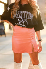 Coral Silky Front Slit Mini Skirt - Shop Kendry Collection Boutique