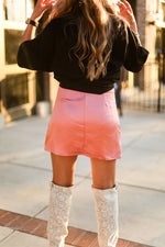 Coral Silky Front Slit Mini Skirt - Shop Kendry Collection Boutique