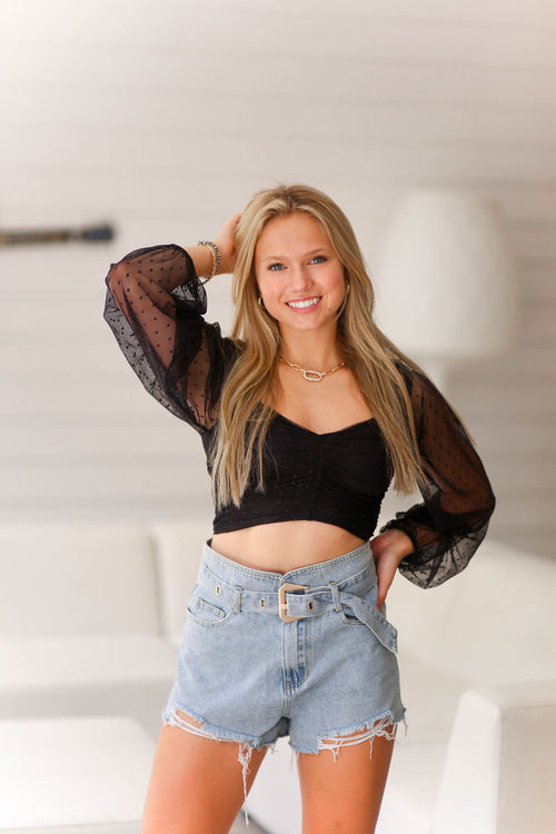 Cortney Gold Belt Distressed Denim Shorts - Shop Kendry Collection Boutique