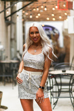 Cream Animal Print Two Piece Skirt Set - Kendry Collection Boutique