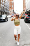 Trendy Tactel fabric high waisted biker shorts with velvet leopard pattern all over. These are a MUST have and perfect for keeping everything in place!