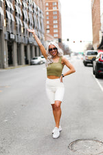 Off White Velvet Leopard Biker Shorts- Shop Kendry Collection Boutique