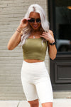 Off White Velvet Leopard Biker Shorts- Shop Kendry Collection Boutique