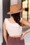 Cream Ruffle Cropped Tank Top - Kendry Collection Boutique