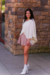 Cream Ruffle Sleeve Waffle Knit Top - Shop Kendry Collection Boutique
