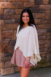 Cream Ruffle Sleeve Waffle Knit Top - Shop Kendry Collection Boutique