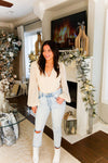 Cream & Gold Shimmer Long Sleeve Bodysuit- Kendry Collection Boutique