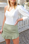 Cropped White One Sleeve Top