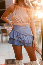 Denim Ruffle Mini Skort - Shop Kendry Collection Boutique